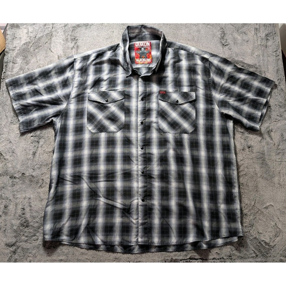 Dixxon Flannel Co Blackline Short Sleeve Button Up Shirt Men's Size 5X Plaid